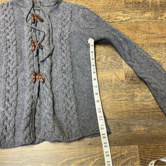 Vintage Banana Republic Sweater Womens Small Gray Cardigan Wool Hooded Flare - Picture 5 of 8
